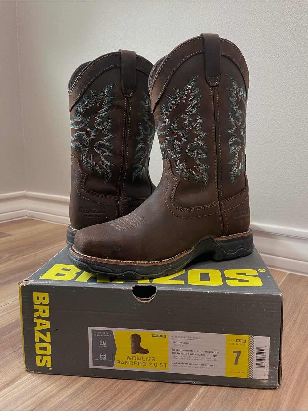 Brazos Women's Brown Bandero 2.0 ST Western Heeled Boots
